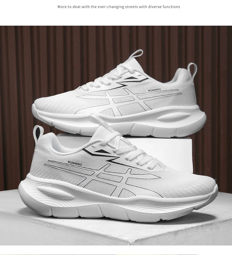 Men's and Women's EVA Sole Mesh Upper Breathable Running Shoes Soft Shock-Absorbing Sports Shoes Unisex Lightweight Sneakers