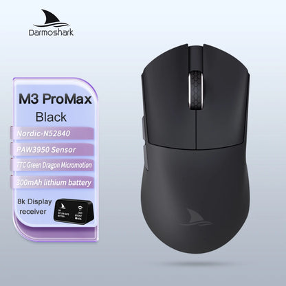 Darmoshark M3Pro -pelihiiri 2.4G BT Wireless Tri-Mode PAW3395 -sensorilla N52840 26000DPI, isokätinen makroajurihiiri pelaamiseen