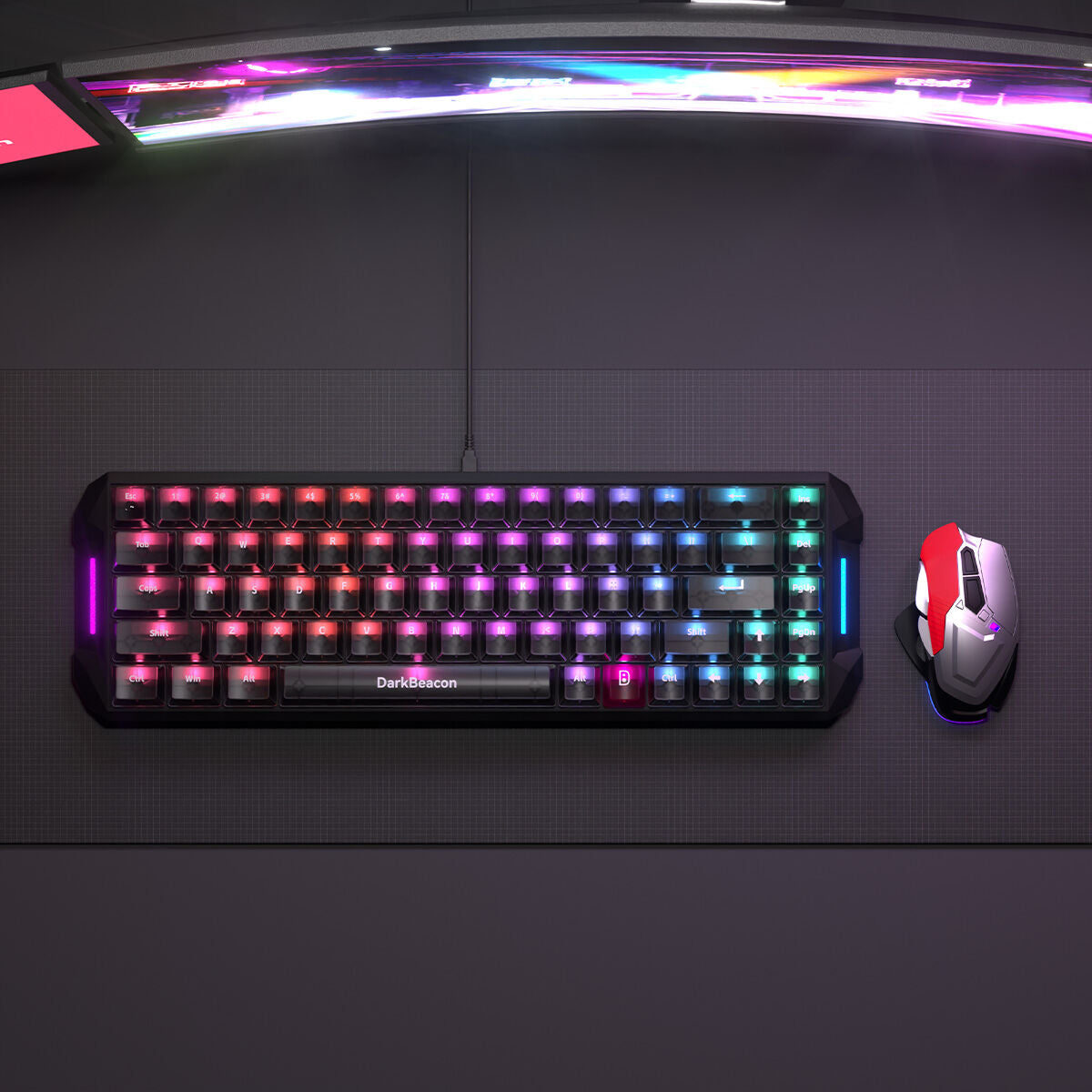 DarkBeacon Flux 68 HE Magnetic Switch Hot Swappable Mechanical Gaming Keyboard, USB-C Wired RGB 65% Layout