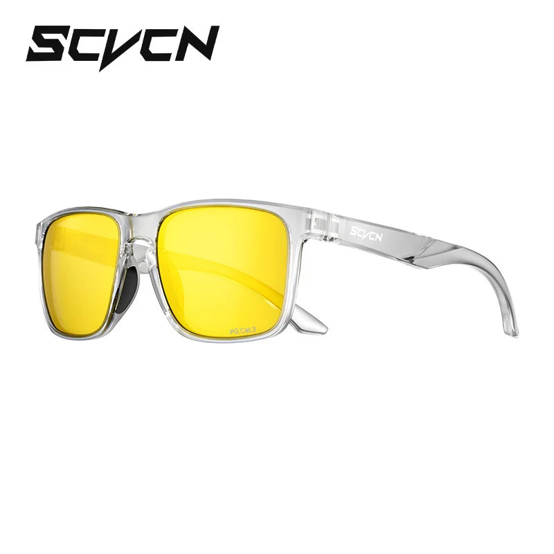 SCVCN Occhiali da escursionismo polarizzati Occhiali da pesca Occhiali da ciclismo Occhiali alla moda UV400 da bici da uomo MTB Occhiali sportivi da bicicletta per attività all'aperto