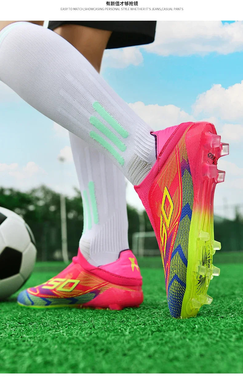 Fodboldstøvler til mænd – Fodboldsko i høj kvalitet – Sneakers – Til kampe – Indendørs – Skridsikre – Græsstøvler – Højt skaft – Futsal – Bestselgere – Udendørs