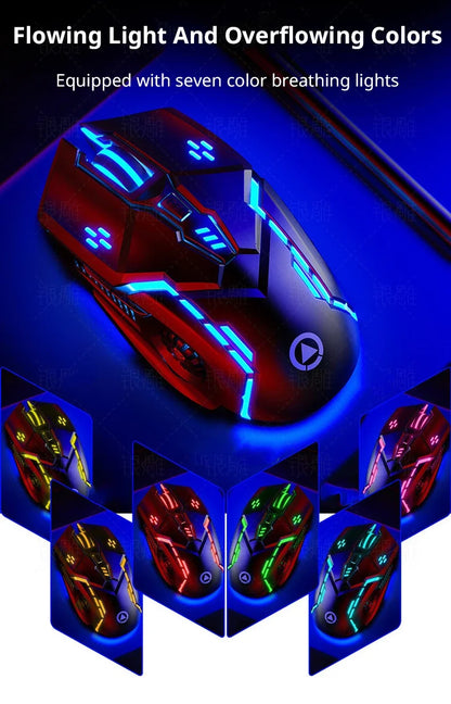 G5 Mute Wired Mouse Six Keys Luminous Game E-Sports Machinery Computer Accessories Gaming Mouse for Laptop Desktop