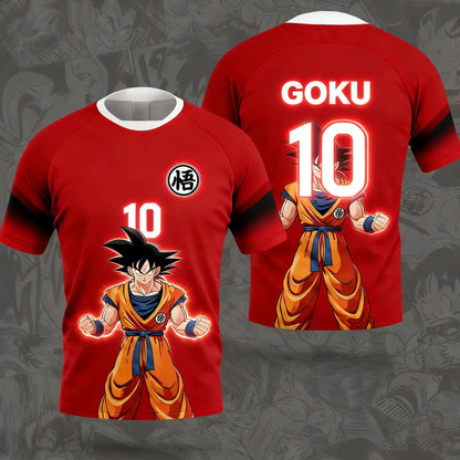 Letní Dragon Ball Wukong „Free Ultimate Yigong č. 10“ – fotbalové motivy, 3D tištěné prodyšné tričko pro dospělé, tričko pro rodiče a děti