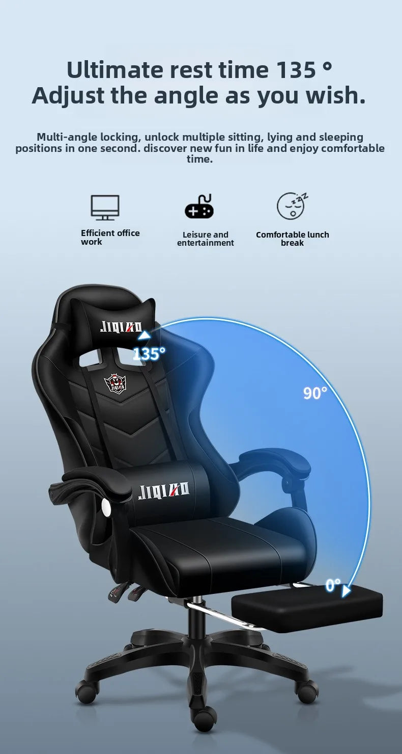 Sedia da gaming comoda ed ergonomica per uso sedentario, reclinabile, con massaggio e rotazione