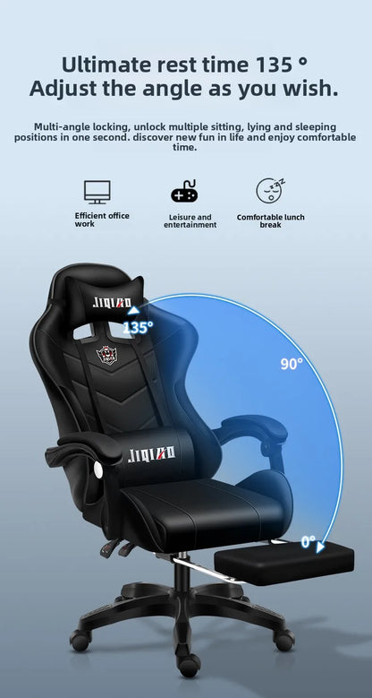 Sedia da gaming comoda ed ergonomica per uso sedentario, reclinabile, con massaggio e rotazione