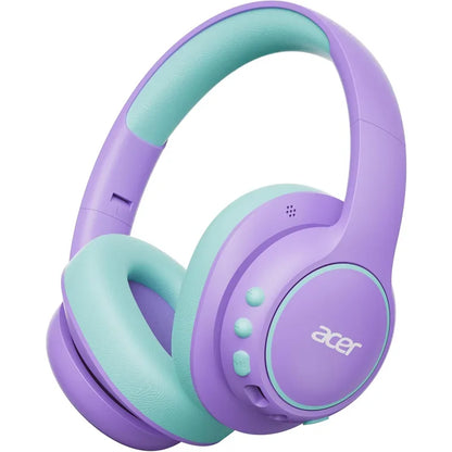 Casque Bluetooth 6.0 Acer Kids pour l'école avec micro intégré, supra-auriculaire, 75h d'autonomie, volume sûr 85dBA, charge rapide USB-C