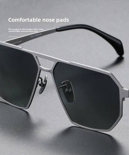 Pure Titanium Sunglasses Men Vintage Square Polarized Sun Glasses for men Women 2026 New Retro driving Mirrored UV400 Shades