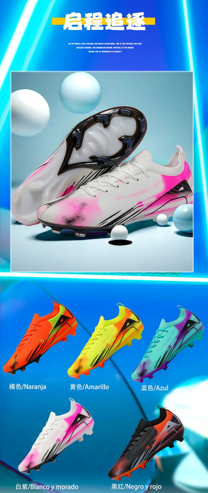 New Men Football Boots FG Non-Slip Long Spikes Soccer Shoes Training Shoes Soccer Cleats Ultralight Outdoor Drop Shipping