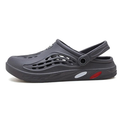 Sandales légères d'été pour hommes, chaussures décontractées, sabots troués, pantoufles plates de plage pour hommes, grande taille 49