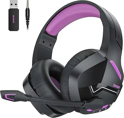 BINNUNE BW01 Casque Gaming Sans Fil 2.4GHz pour PS5 PS4 PC, Bluetooth 5.3 avec 120 Heures d'Autonomie et Micro à Réduction de Bruit