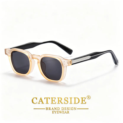 CATERSIDE New Vintage Men's Sunglasses High-Quality Square Sun Glasses Women's Outdoor Travel Beach Summer Fashion Glasses Uv400
