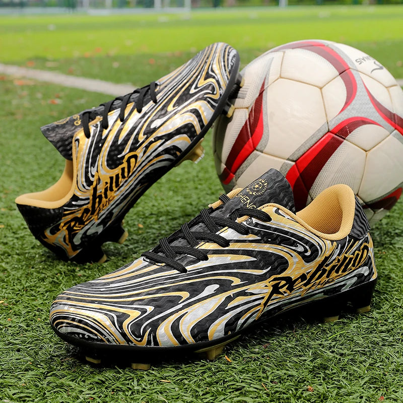 Chaussures de football pour hommes, modèle bas, avec crampons longs FG/TF, chaussures de football pour jeunes, ultra-légères, antidérapantes, pour entraînement sur gazon naturel, chaussures de sport.