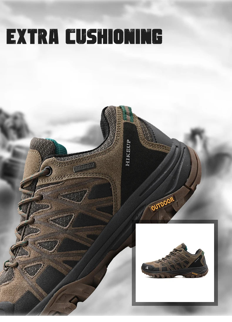 HIKEUP Zapatillas de exterior de moda para hombre, calzado deportivo casual de senderismo, botas de trekking de montaña y camping, antideslizantes y resistentes al desgaste
