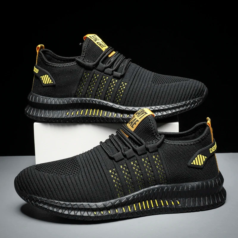 Zapatillas de moda ligeras para hombre, calzado casual transpirable con cordones, zapatos de caminar para hombre, calzado casual de verano