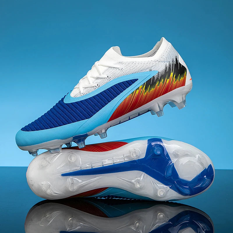 New Men Football Boots Shoes FG Soccer Shoes Non-Slip Cleats Ultralight Soccer Match Long Spikes Outdoor Training Drop Shipping