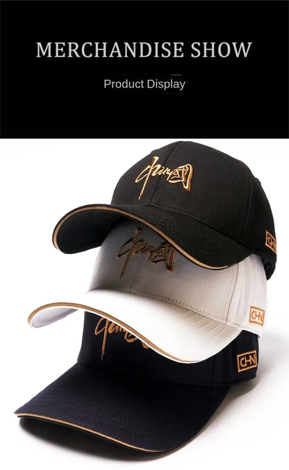 Men's Hat Baseball Cap for Men New Fashion Luxury Brand Embroidery Chinese Style Big Size Cotton Trucker Hat HipHop For 4seasons