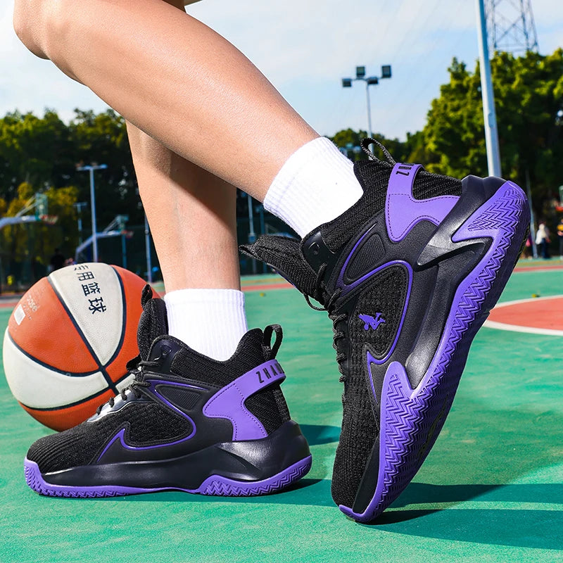 Chaussures de basket-ball pour hommes, respirantes, avec amorti, antidérapantes, résistantes à l'usure, chaussures de course, chaussures de sport pour la salle de sport, baskets de basket-ball pour hommes.