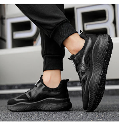 Fashion Platform Men's Running Shoes Trendy Casual Knit Breathable Orange Sneakers Men Outdoor Sports Non-Slip Jogging Shoes Men