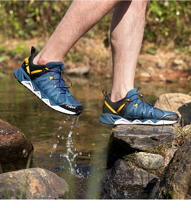 RAX Novos Sapatos de Caminhada de Verão para Homem e Mulher, Respiráveis, para Caminhada em Riachos, Trekking, Aqua Shoes, Pesca Outdoor, Campismo e Sneaker para Homem