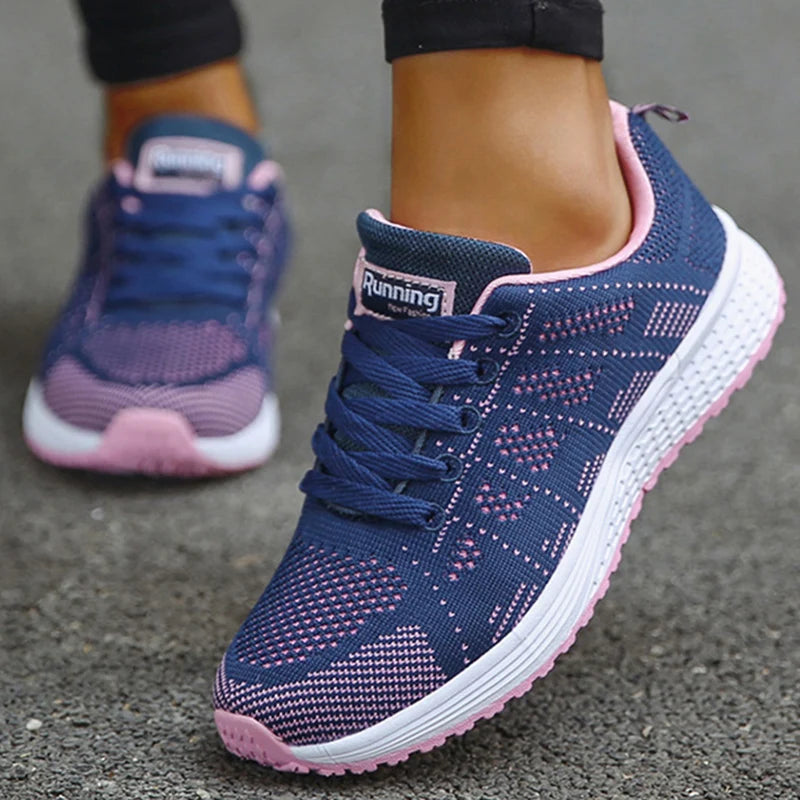 Zapatos planos para mujer, zapatos con cordones, zapatillas deportivas informales, zapatos blandos para mujer, tallas grandes