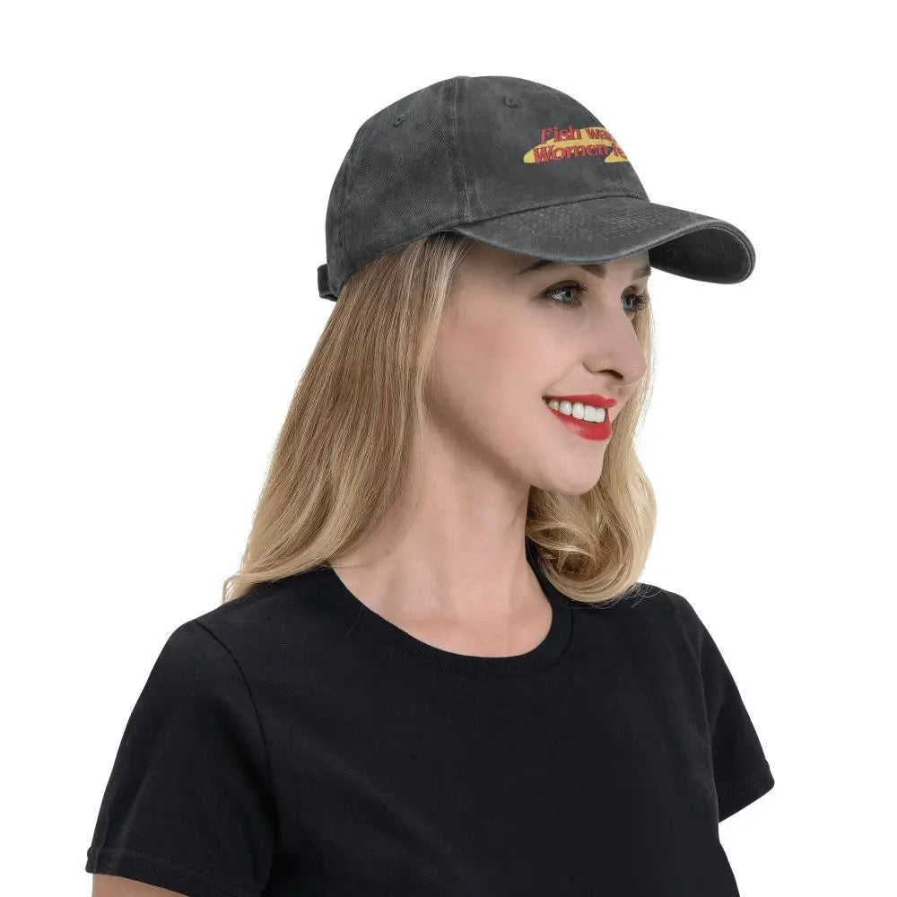 «Fish Want Me», «Women Fear Me»: gorras clásicas de béisbol con visera, «Fish Go Fishing», «Fisherman», gorras parasol para hombre y mujer
