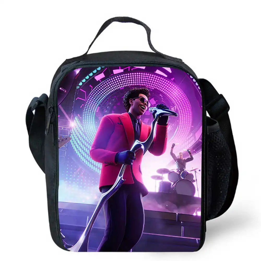 Lunch Bags for Children,Cartoon Fort-nite School Picnic Bags for Girls Boys,Kids Insulated Cooler Lunch Bags Portable Lightweigh