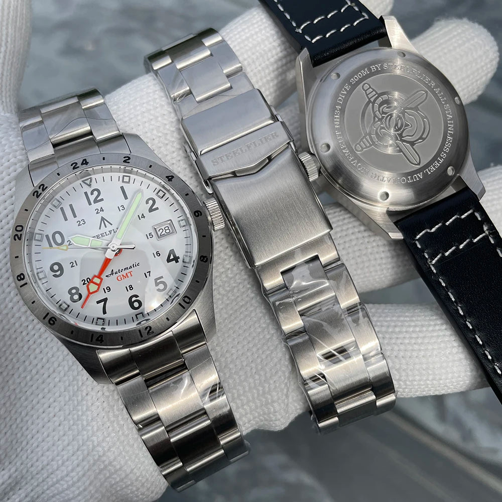 STEELFLIER Official SF792 GMT Mechanical Wristwatch NH34 Movement Super BGW9 C3 Luminous 200M Waterproof Men's Luxury Dive Watch