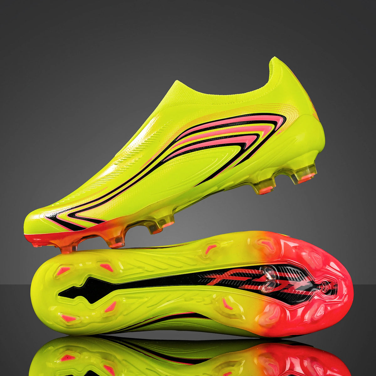 Chaussures de football AG FG pour hommes et femmes, crampons longs offrant une excellente adhérence, empeigne ventilée, crampons de football professionnels et durables.