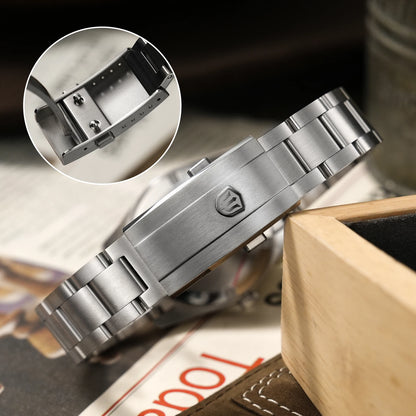 Montre à quartz pour homme Watchdives WD1960S V2, style vintage, cadran crème, 36 mm, mouvement VH31 à trotteuse fluide, verre saphir bombé, étanche 10 ATM, aiguilles luminescentes, boîtier en acier inoxydable