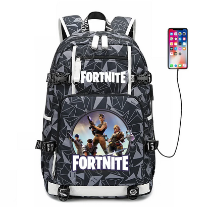 Mochila escolar Fortnite con estampado del juego para estudiantes, niños y niñas, gran capacidad, impermeable, ligera y resistente, regalo de cumpleaños