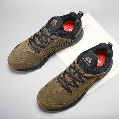 HIKEUP Nyeste vandresko til mænd Slidstærke skridsikre udendørs sneakers til klatring, trekking og jagt – herresport i ruskind og læder