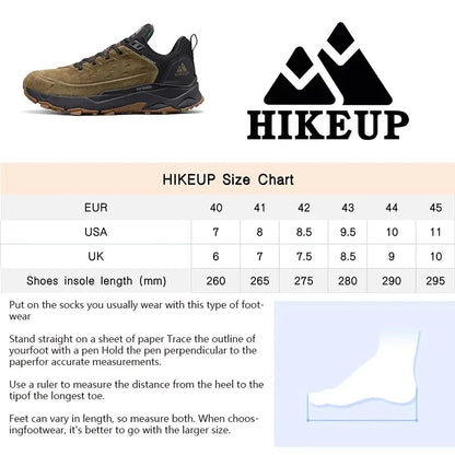 HIKEUP Nyeste vandresko til mænd Slidstærke skridsikre udendørs sneakers til klatring, trekking og jagt – herresport i ruskind og læder