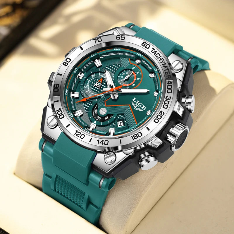 LIGE Luxury Military Watch For Men Waterproof Luminous Silicone Man Watch Quartz High Quality Men's Sports Watches Male Relojs