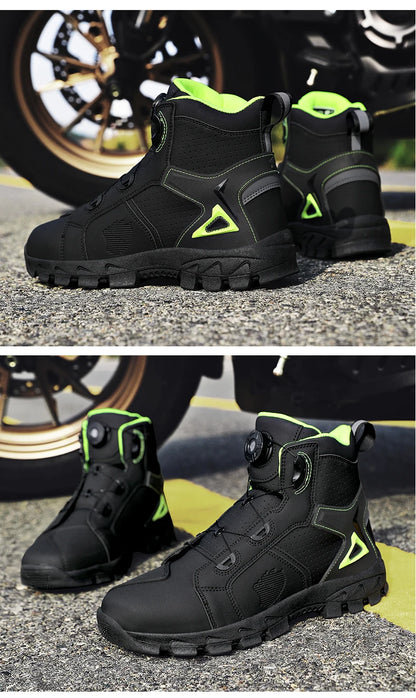 Bottes de moto professionnelles pour hommes, chaussures de course tout-terrain, équipement de moto urbaine, en cuir microfibre ultra-fin