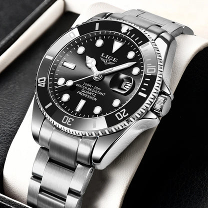 Montre pour homme LIGE – Chronographe à quartz, étanche, style décontracté et professionnel, accessoire de mode de luxe d'une grande marque.