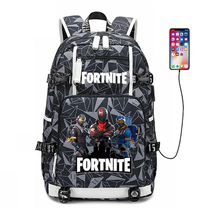 Mochila escolar Fortnite con estampado del juego para estudiantes, niños y niñas, gran capacidad, impermeable, ligera y resistente, regalo de cumpleaños