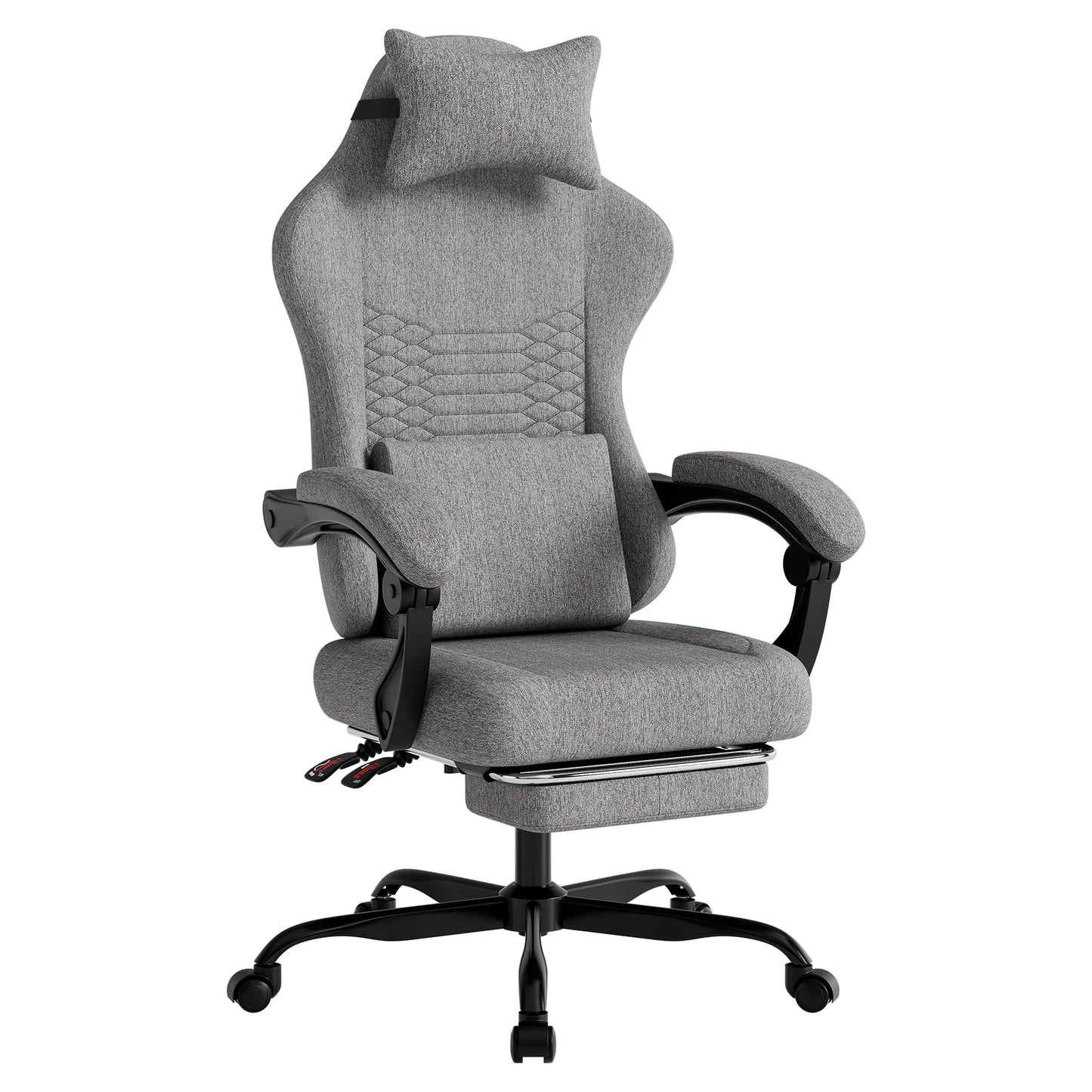 Gaming chairs, office chairs, desk chairs, and swivel chairs. Made with breathable fabric, equipped with 360° swivel casters and seats for easy movement, and featuring soft and comfortable cushions.