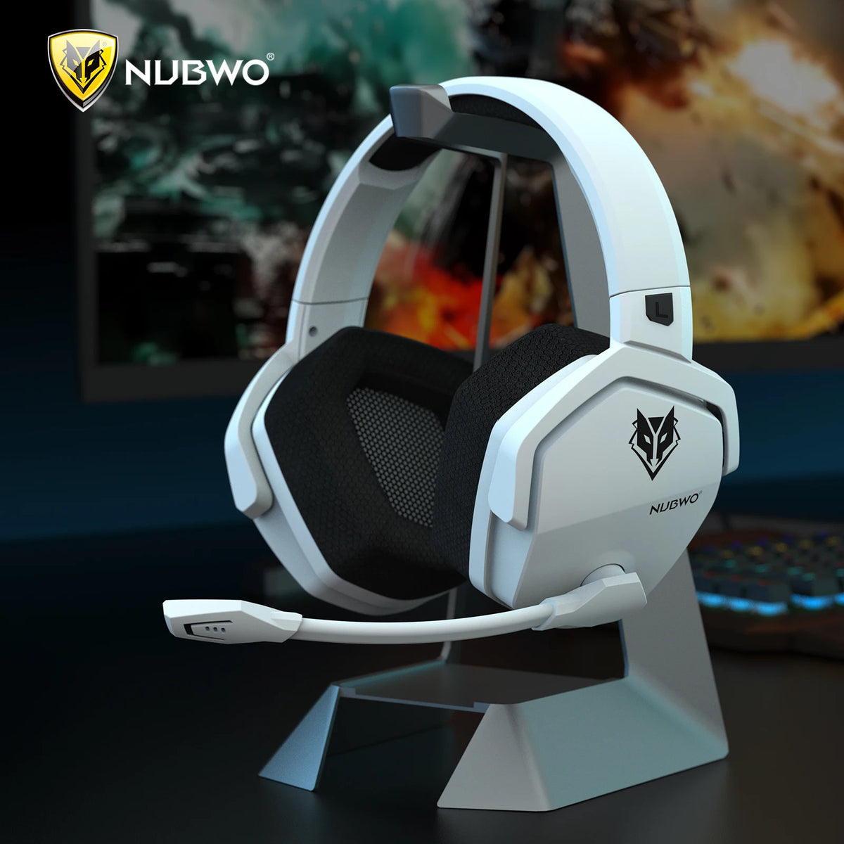 NUBWO G06 Casque de jeu double sans fil avec microphone pour PS5, PS4, PC, mobile, Switch, casque de jeu Bluetooth 5.3 2,4 GHz