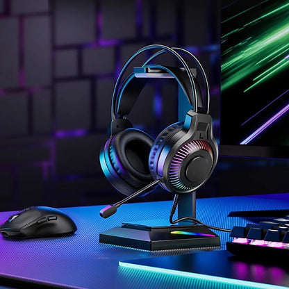 Goldpo G20 casque de jeu pour PC/PS4/PS5 7.1 Surround RGB casque de jeu Gamer USB casque filaire avec micro antibruit