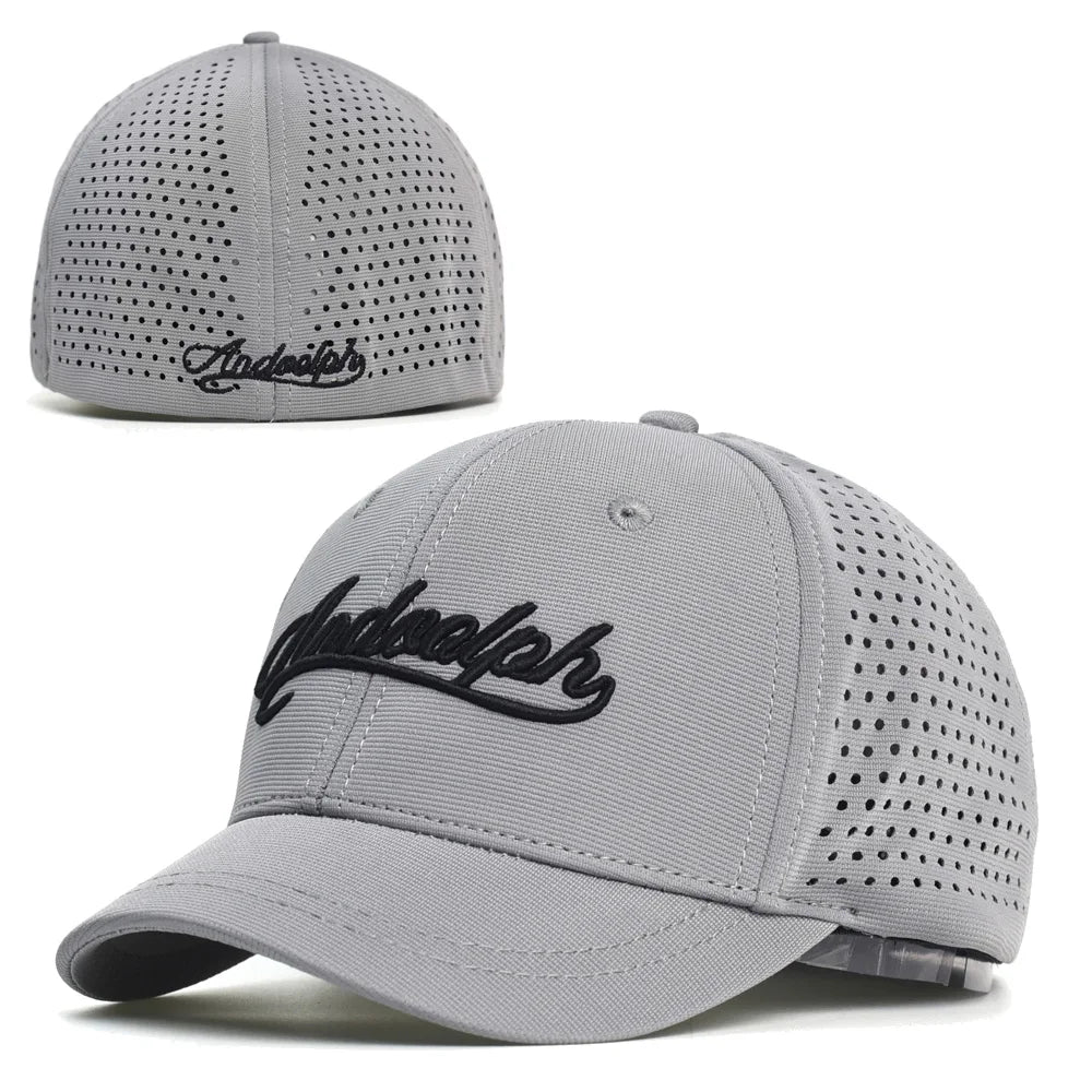 Mesh Short Brim Back Closed Baseball Cap Men Women Breathable Snapback Hats Fitted Dad Hat Adjustable Solid Trucker Style