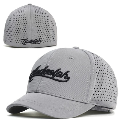 Mesh Short Brim Back Closed Baseball Cap Men Women Breathable Snapback Hats Fitted Dad Hat Adjustable Solid Trucker Style