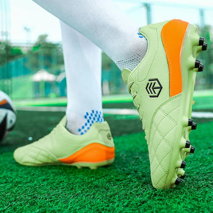 Men Long Spike Football Soccer Boots Outdoor Male Gym Training Sneakers Big Size Black White for Teenager Sports