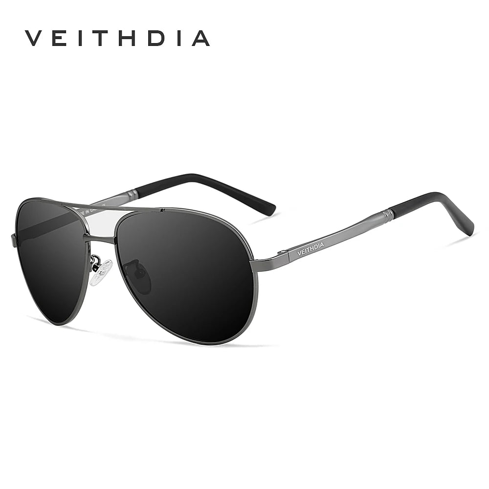 VEITHDIA Men's Polarized UV400 Sunglasses Vintage Designer Goggle Classic Fashion Outdoor Driving Sun Glasses For Male VT1306