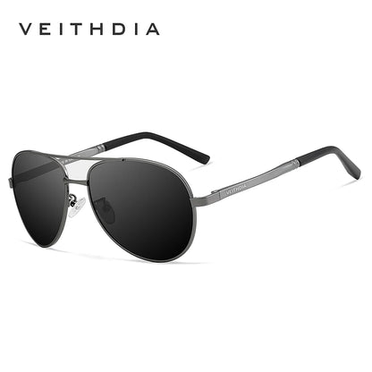 VEITHDIA Men's Polarized UV400 Sunglasses Vintage Designer Goggle Classic Fashion Outdoor Driving Sun Glasses For Male VT1306