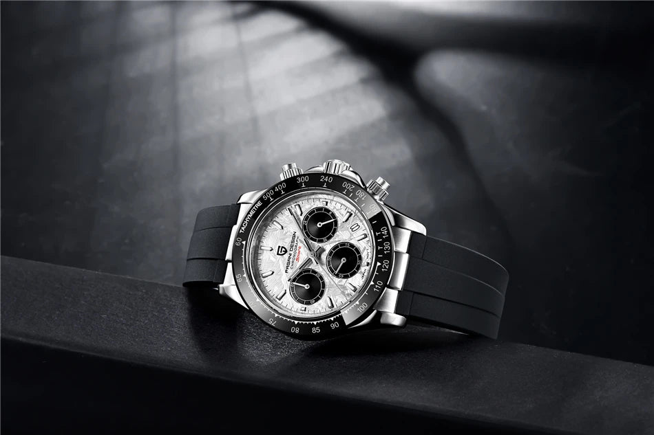 PAGANI DESIGN V2 40MM Quadrante meteorite Orologio da uomo al quarzo Cronografo retro in zaffiro Orologio impermeabile da uomo Reloj0 hombr
