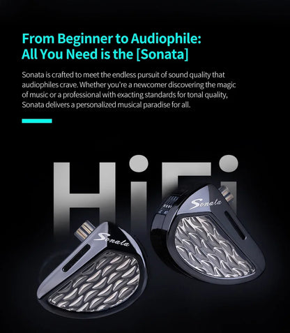 KZ Sonata 14BA Balanced Armature Drive in Ear Earphone Tuning Earbuds Hifi Monitoring Music Game Headphone 2PIN Cable