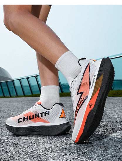 Men Running Shoes Carbon Board Specialty Marathon Sports Breathable Lightweight Women's Comfortable Nonskid Chunta Sneakers