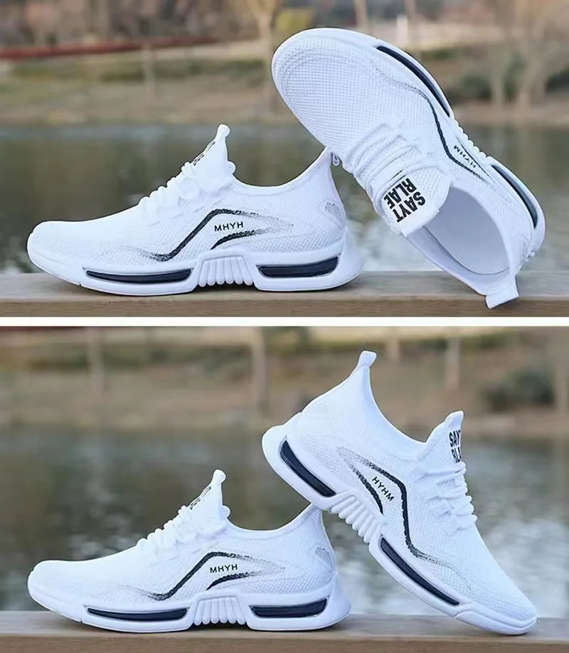 Chaussures de course de loisirs pour hommes, baskets respirantes à la mode, semelle souple, en maille, résistantes, polyvalentes, de sport, nouvelle collection été