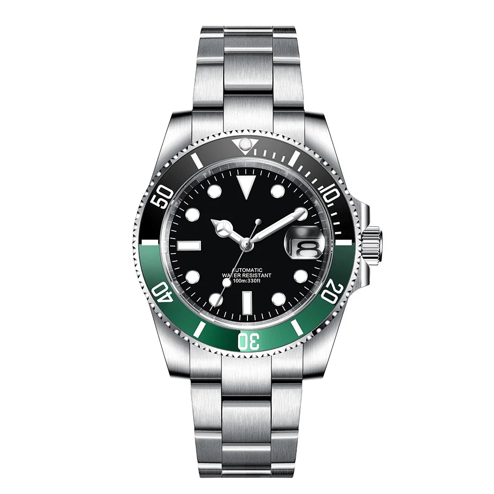 Customized Logo Reloj Men's Mechanical Automatic Wristwatch NH35 Movement 40mm Dial 100M Waterproof Sapphire Glass DIY Corgeut