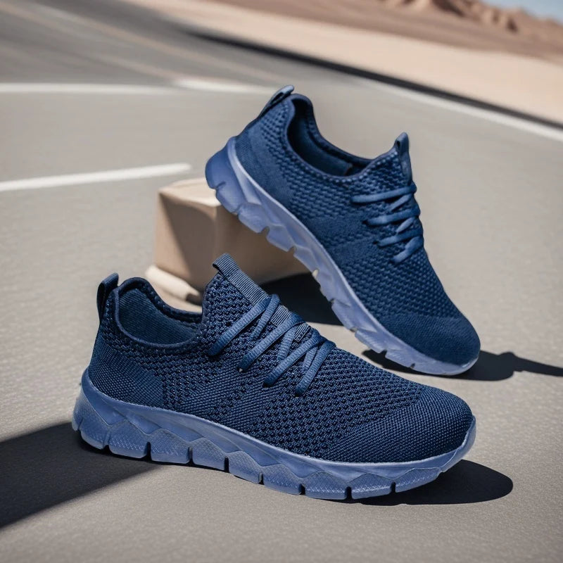 Herresneakers i mesh, lette damesko, afslappede flade sko, herreløbesko, sportssko, bløde tennissko, åndbare herresneakers